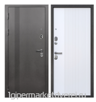 Входная металлическая дверь Тайга 9 см Вертикаль Белая/Серая	 производителя E-Trade